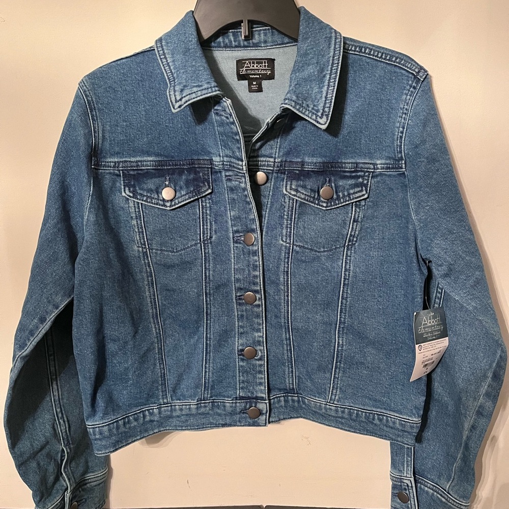Warner Bros. Abbott Elementary Blue Jean Jacket Classic Cropped Style
